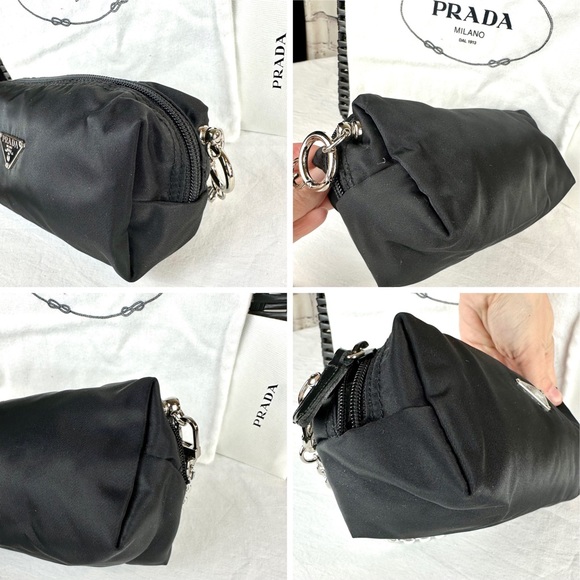 PRADA black nylon pouch crossbody or bum bag with dust bag EXCELLENT - Picture 9 of 15